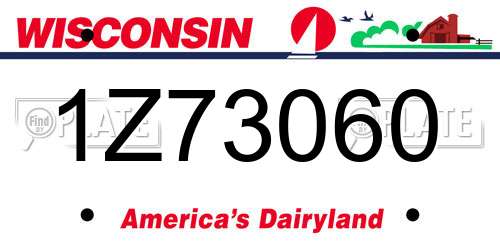 1Z73060 Wisconsin License Plate