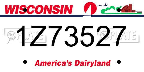 1Z73527 Wisconsin License Plate