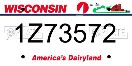 1Z73572 Wisconsin License Plate