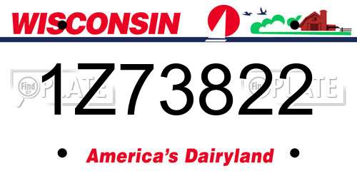 1Z73822 Wisconsin License Plate
