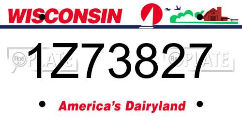 1Z73827 Wisconsin License Plate