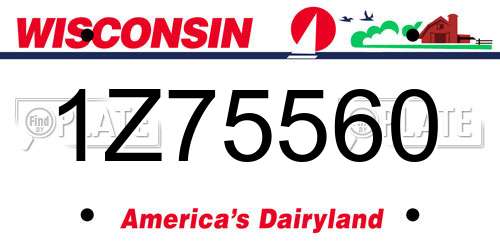 1Z75560 Wisconsin License Plate