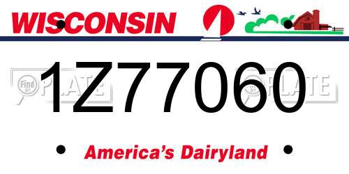 1Z77060 Wisconsin License Plate