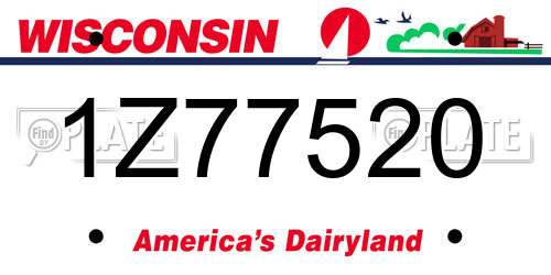 1Z77520 Wisconsin License Plate