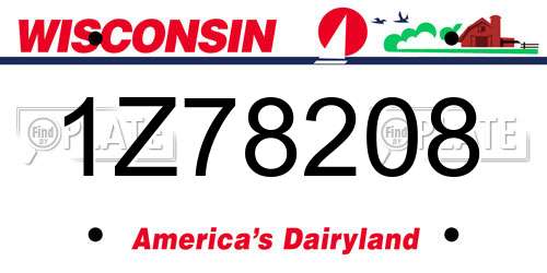 1Z78208 Wisconsin License Plate