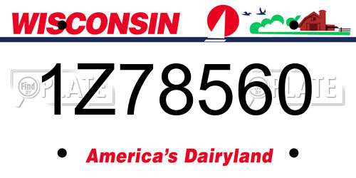 1Z78560 Wisconsin License Plate