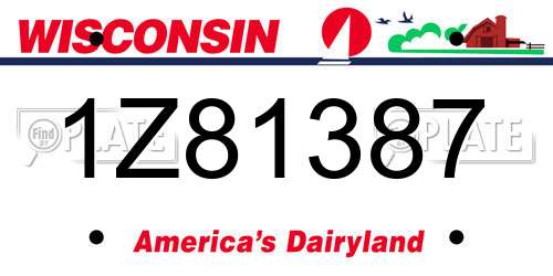 1Z81387 Wisconsin License Plate