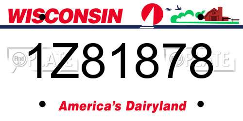 1Z81878 Wisconsin License Plate