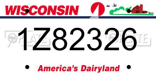 1Z82326 Wisconsin License Plate