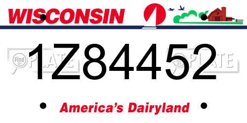 1Z84452 Wisconsin License Plate