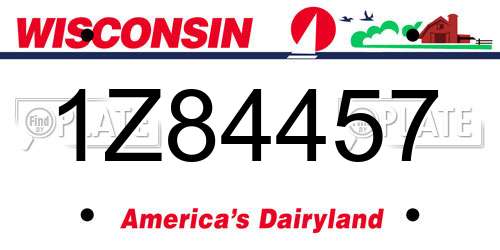 1Z84457 Wisconsin License Plate