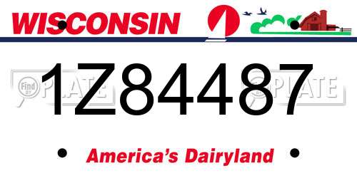 1Z84487 Wisconsin License Plate