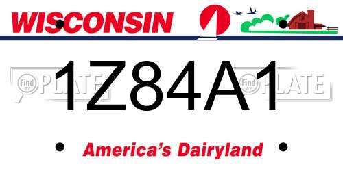 1Z84A1 Wisconsin License Plate