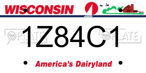 1Z84C1 Wisconsin License Plate