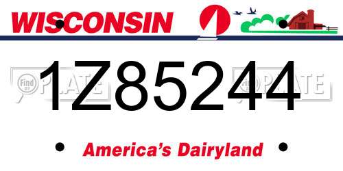 1Z85244 Wisconsin License Plate