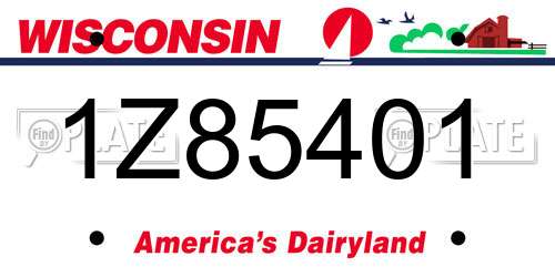 1Z85401 Wisconsin License Plate