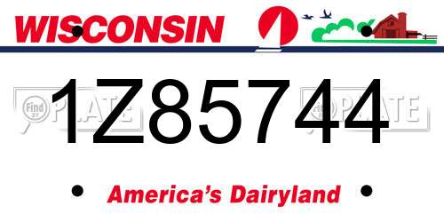 1Z85744 Wisconsin License Plate