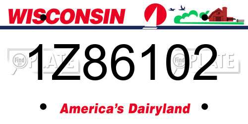1Z86102 Wisconsin License Plate