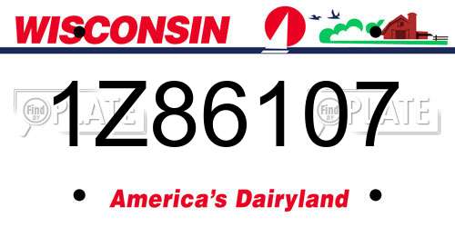 1Z86107 Wisconsin License Plate