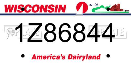 1Z86844 Wisconsin License Plate