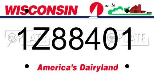 1Z88401 Wisconsin License Plate