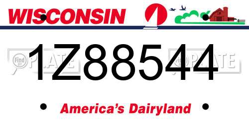 1Z88544 Wisconsin License Plate