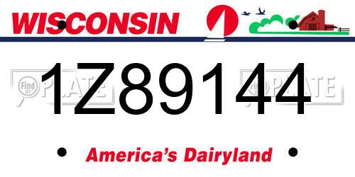 1Z89144 Wisconsin License Plate