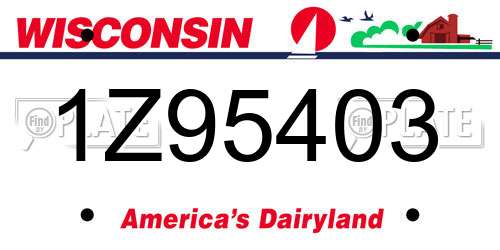 1Z95403 Wisconsin License Plate