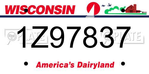 1Z97837 Wisconsin License Plate
