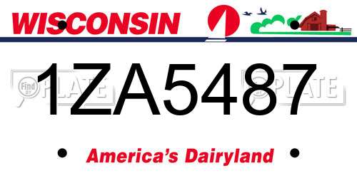 1ZA5487 Wisconsin License Plate