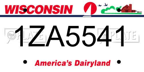 1ZA5541 Wisconsin License Plate