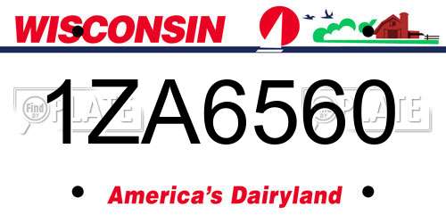 1ZA6560 Wisconsin License Plate