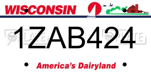 1ZAB424 Wisconsin License Plate