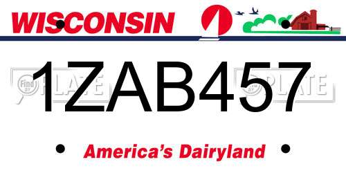 1ZAB457 Wisconsin License Plate