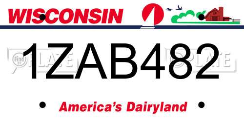 1ZAB482 Wisconsin License Plate