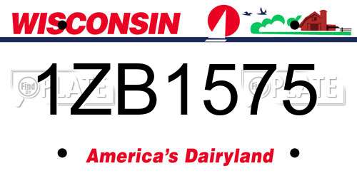1ZB1575 Wisconsin License Plate