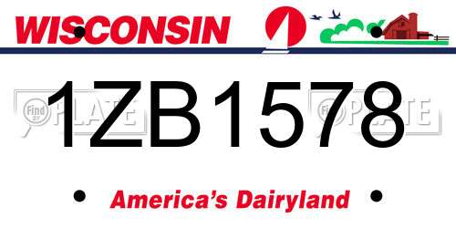 1ZB1578 Wisconsin License Plate