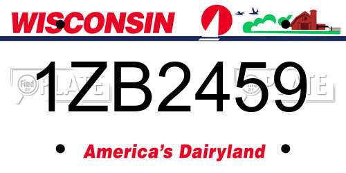 1ZB2459 Wisconsin License Plate