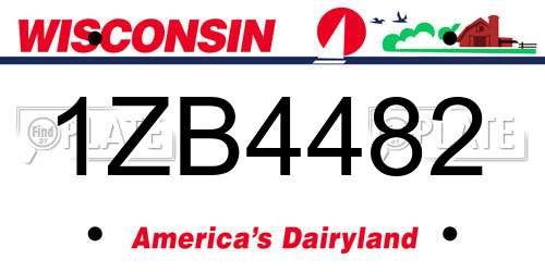 1ZB4482 Wisconsin License Plate