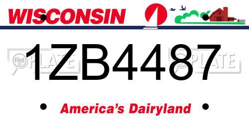 1ZB4487 Wisconsin License Plate