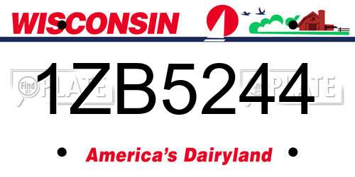 1ZB5244 Wisconsin License Plate