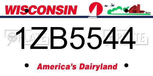 1ZB5544 Wisconsin License Plate