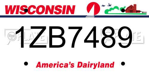 1ZB7489 Wisconsin License Plate