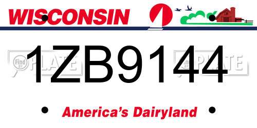 1ZB9144 Wisconsin License Plate