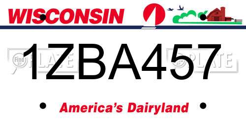 1ZBA457 Wisconsin License Plate