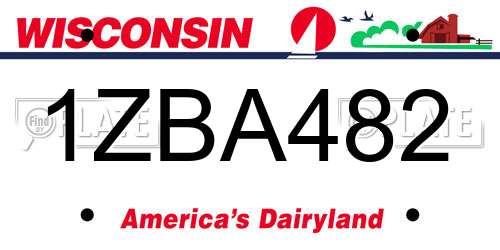 1ZBA482 Wisconsin License Plate