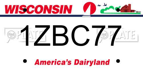 1ZBC77 Wisconsin License Plate