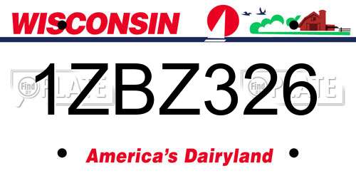 1ZBZ326 Wisconsin License Plate
