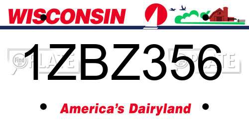 1ZBZ356 Wisconsin License Plate