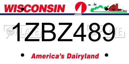 1ZBZ489 Wisconsin License Plate